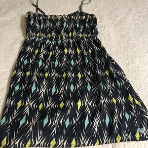 ROXY size medium navy blue patterned sundress